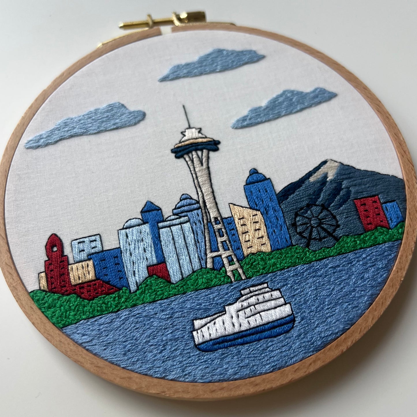 Seattle, WA, Skyline - Hand Embroidery Pattern (PDF)