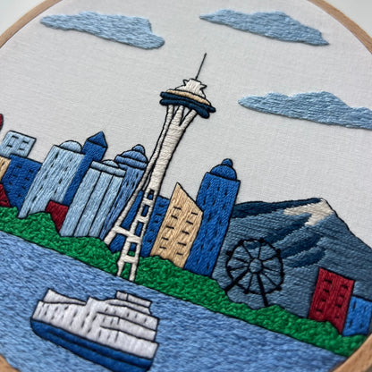 Seattle, WA, Skyline - Hand Embroidery Pattern (PDF)