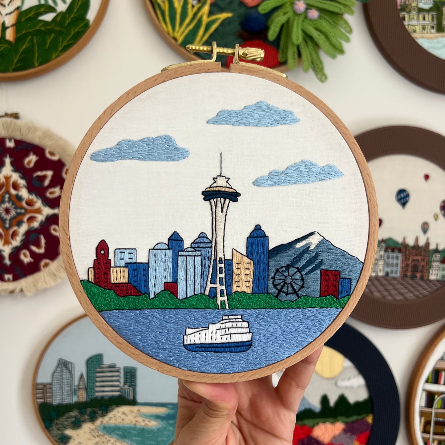 Seattle, WA, Skyline - Hand Embroidery Pattern (PDF)