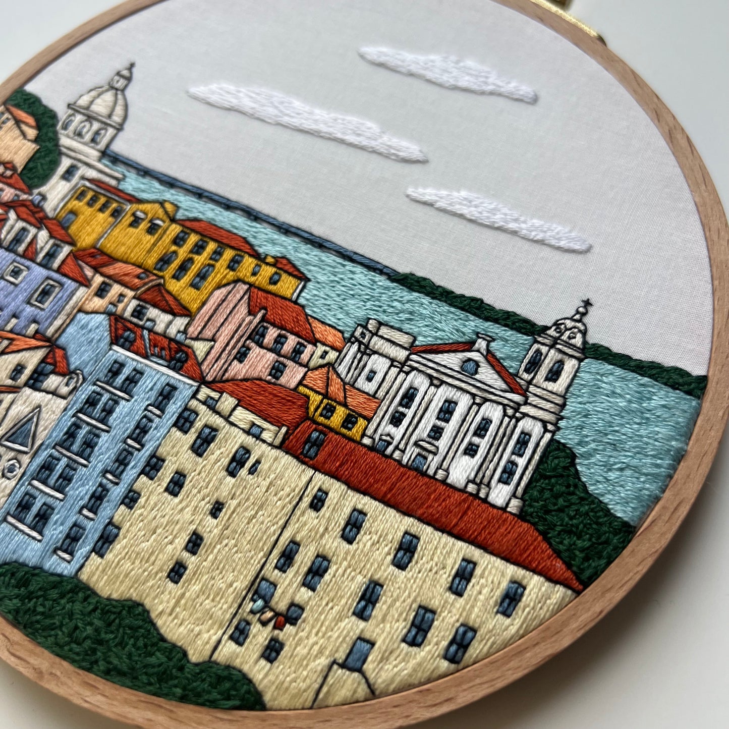 Lisbon, Portugal, Skyline - Hand Embroidery Pattern (PDF)