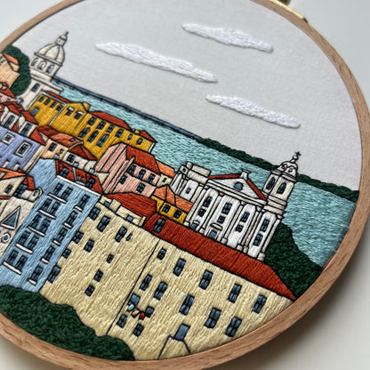 Lisbon, Portugal, Skyline - Hand Embroidery Pattern (PDF)