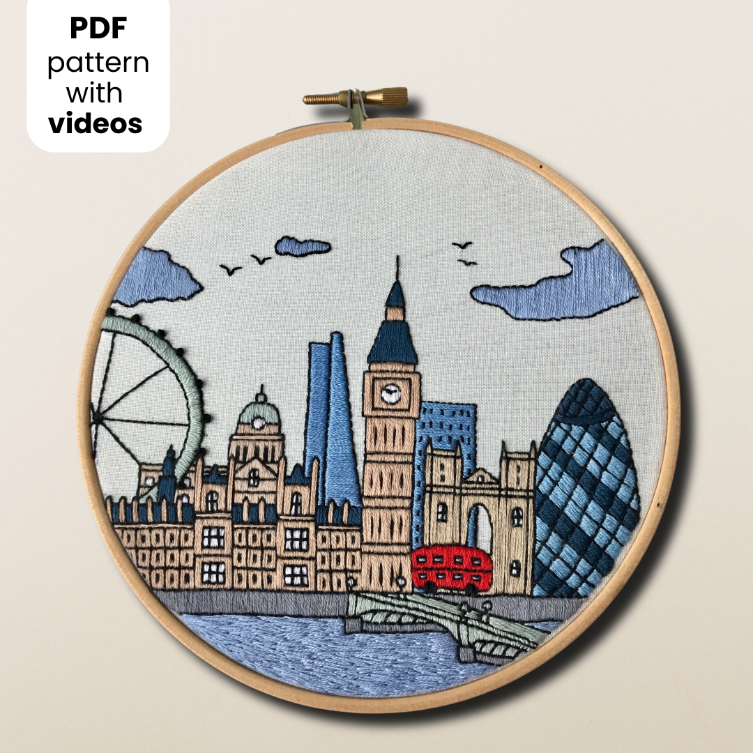 London, Vereinigtes Königreich, Stadtbild – Handstickmuster (PDF)