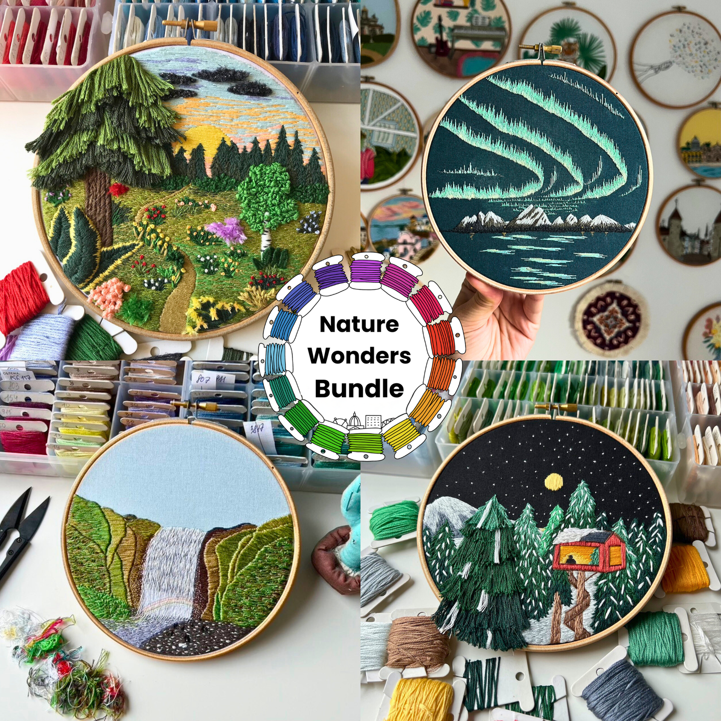 Forest & Nature Wonders Bundle - Hand Embroidery Pattern (PDF)