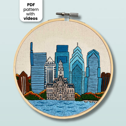 Philadelphia, PA, Architektur – Handstickmuster (PDF)