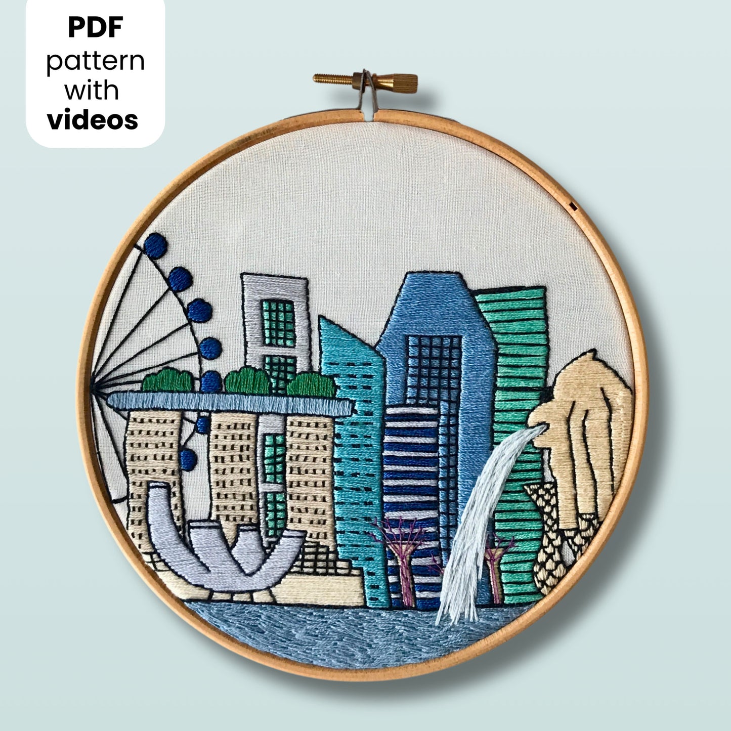 Singapore, Hand Embroidery Pattern (PDF)
