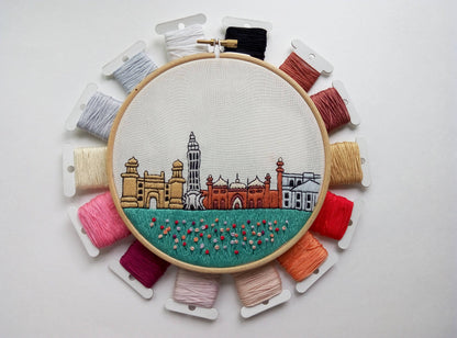 Lahore, Pakistan, Cityscape - Hand Embroidery Pattern (PDF)