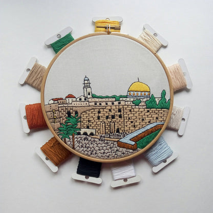 Jerusalem, Israel, Cityscape - Hand Embroidery Pattern (PDF)