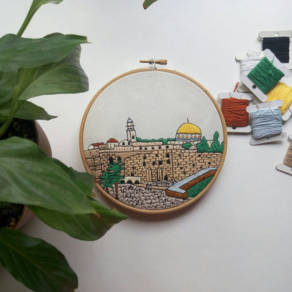 Jerusalem, Israel, Cityscape - Hand Embroidery Pattern (PDF)