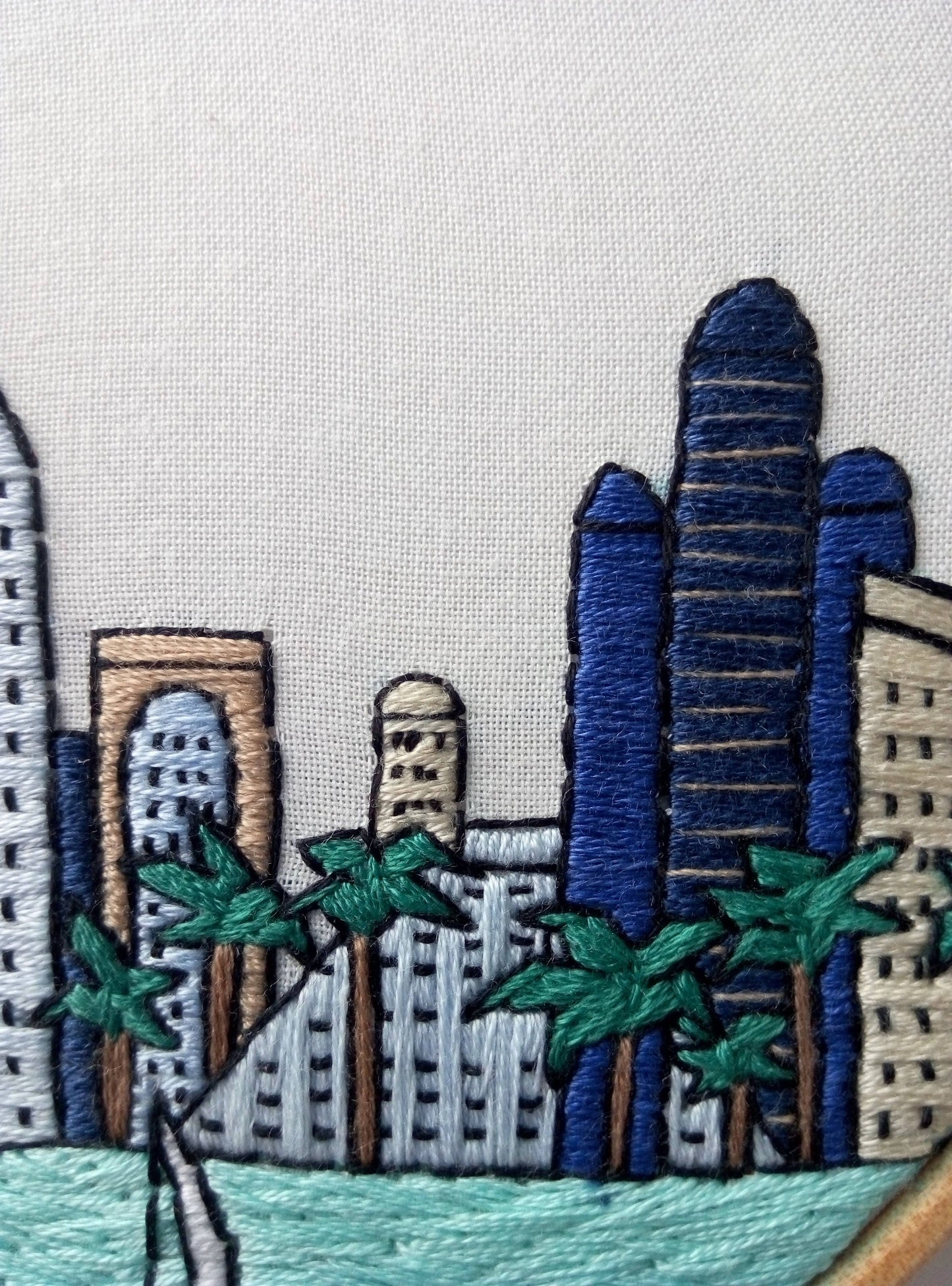 Doha, Qatar, Cityscape - Hand Embroidery Pattern (PDF)