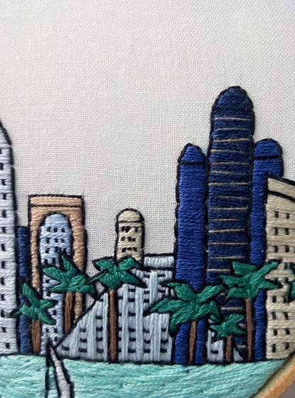 Doha, Qatar, Cityscape - Hand Embroidery Pattern (PDF)