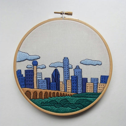 Dallas, TX, Cityscape - Hand Embroidery Pattern (PDF)