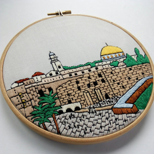 Jerusalem, Israel, Cityscape - Hand Embroidery Pattern (PDF)