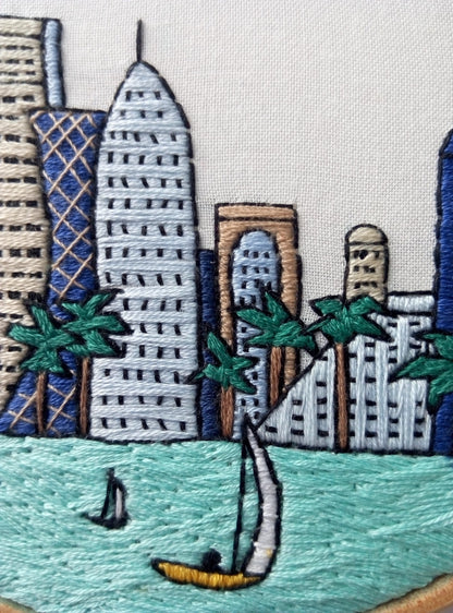Doha, Qatar, Cityscape - Hand Embroidery Pattern (PDF)
