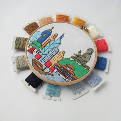 Hong Kong, Cityscape - Hand Embroidery Pattern (PDF)