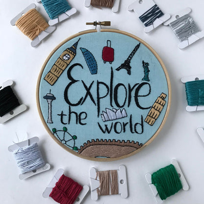 Explore the world - Hand Embroidery Pattern (PDF)
