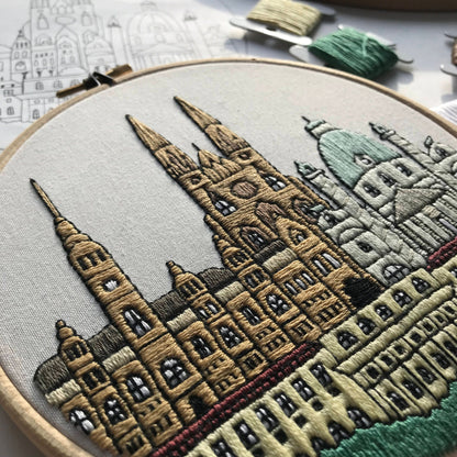 Vienna, Austria, Cityscape - Hand Embroidery Pattern (PDF)