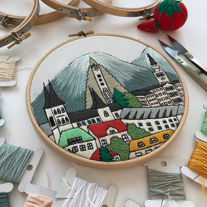 Reykjavik, Iceland, Cityscape - Hand Embroidery Pattern (PDF)