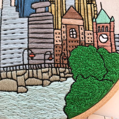 Minneapolis, MN, Cityscape - Hand Embroidery Pattern (PDF)