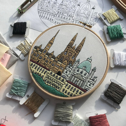 Vienna, Austria, Cityscape - Hand Embroidery Pattern (PDF)