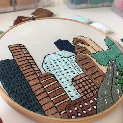 Houston, TX, Stadtbild – Handstickmuster (PDF)