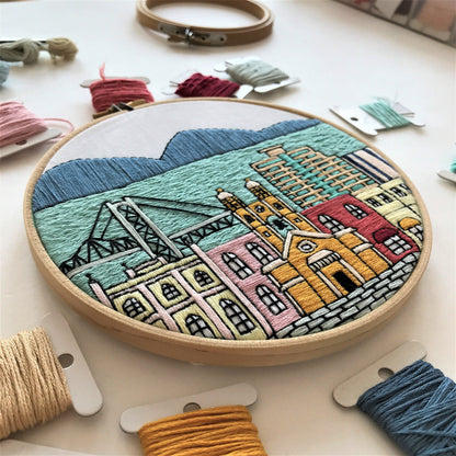 Florianopolis, Brazil, Cityscape - Hand Embroidery Pattern (PDF)