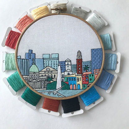 Buenos Aires, Argentina, Cityscape - Hand Embroidery Pattern (PDF)