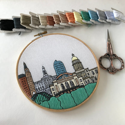 Denver, CO, Skyline - Hand Embroidery Pattern (PDF)