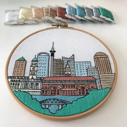 Auckland, New Zealand, Cityscape - Hand Embroidery Pattern (PDF)