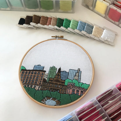 Fort Worth, TX, Cityscape - Hand Embroidery Pattern (PDF)