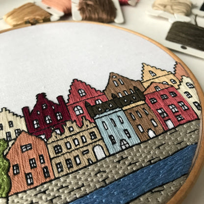 Bruges, Belgium, Architecture - Hand Embroidery Pattern (PDF)