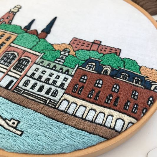 Portland, ME, Cityscape - Hand Embroidery Pattern (PDF)