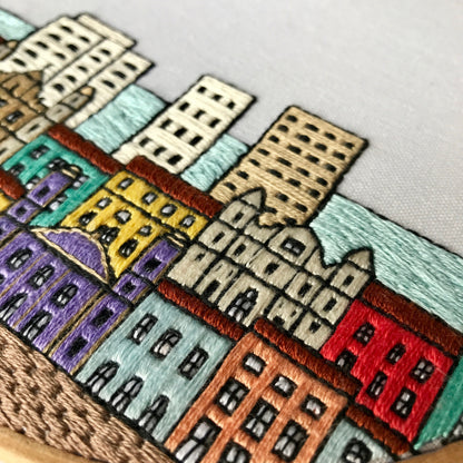 Salvador da Bahia, Brazil, Cityscape - Hand Embroidery Pattern (PDF)