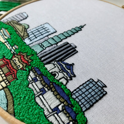 Taipei, Taiwan, Cityscape - Hand Embroidery Pattern (PDF)