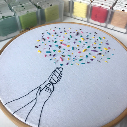 Party Popper - Hand Embroidery Pattern (PDF)