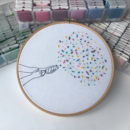 Party Popper - Hand Embroidery Pattern (PDF)