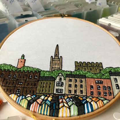 Norwich, United Kingdom, Cityscape - Hand Embroidery Pattern (PDF)