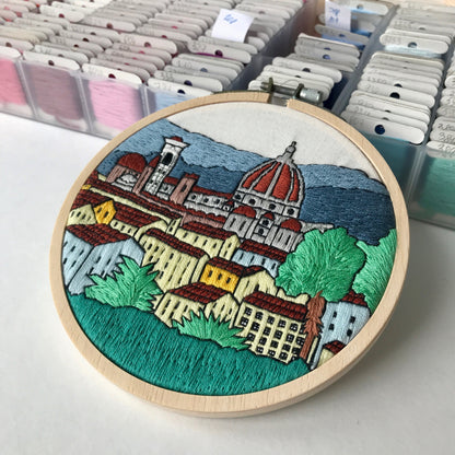 Florence, Italy, Cityscape - Hand Embroidery Pattern (PDF)