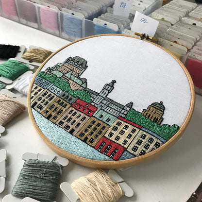 Quebec, Canada, Landmarks - Hand Embroidery Pattern (PDF)
