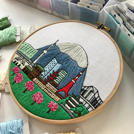 Tokyo, Japan, Cityscape - Hand Embroidery Pattern (PDF)