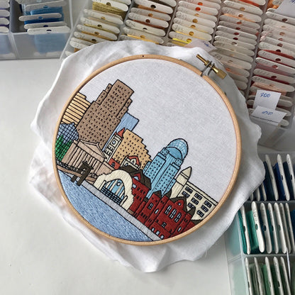 Cincinnati, OH, Cityscape - Hand Embroidery Pattern (PDF)