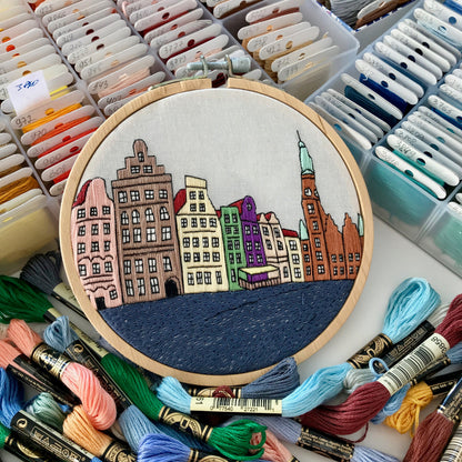 Wroclaw, Poland, Cityscape - Hand Embroidery Pattern (PDF)