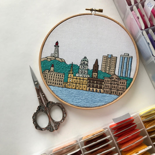 Halifax, Nova Scotia, Harbor - Hand Embroidery Pattern (PDF)