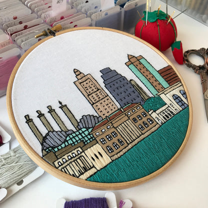 Kansas City, MO, Cityscape - Hand Embroidery Pattern (PDF)