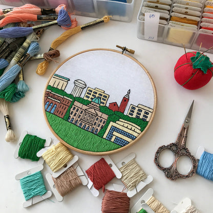 College Station, TX, Cityscape - Hand Embroidery Pattern (PDF)