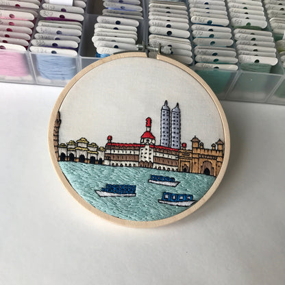 Mumbai, India, Cityscape - Hand Embroidery Pattern (PDF)