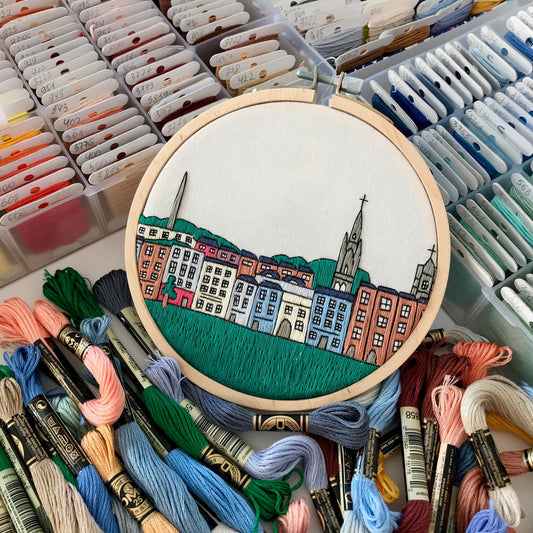 Dublin, Ireland, Cityscape - Hand Embroidery Pattern (PDF)