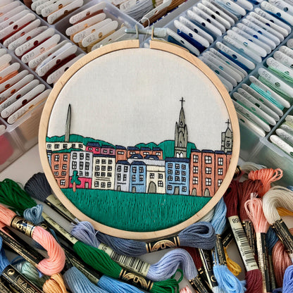 Dublin, Ireland, Cityscape - Hand Embroidery Pattern (PDF)