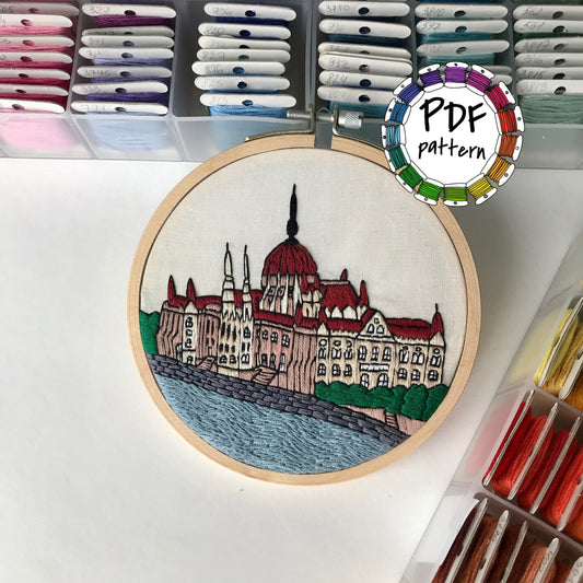 Budapest, Hungary, Architecture - Hand Embroidery Pattern (PDF)