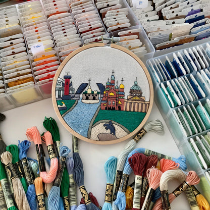 Saint Petersburg, Russia, Cityscape - Hand Embroidery Pattern (PDF)