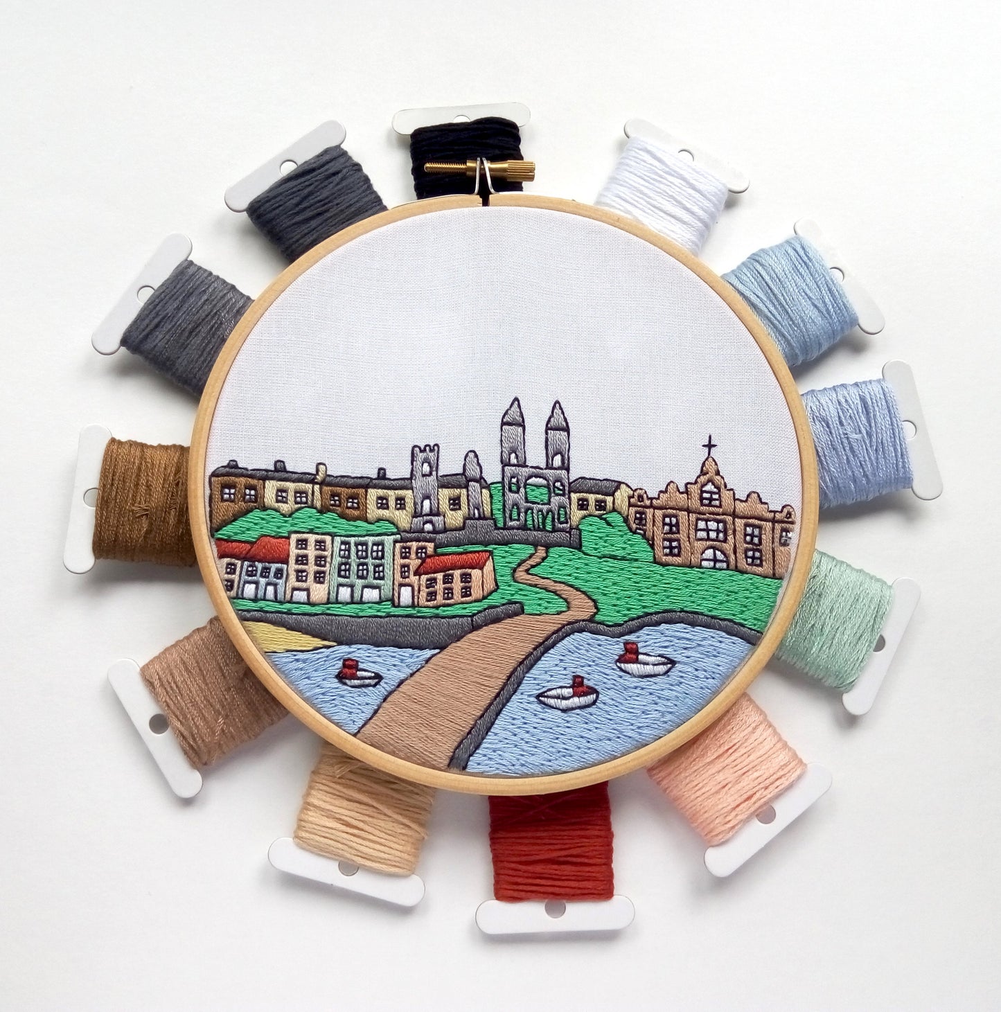 St. Andrews, United Kingdom, Landmarks - Hand Embroidery Pattern (PDF)